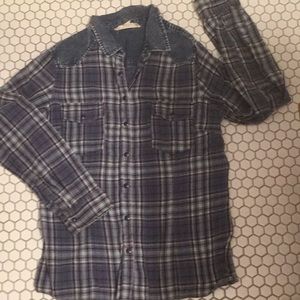 Women med cotton snap button shirt